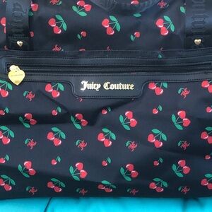 Juicy Couture Black Cherry Print Women's Rolling Duffle Bag
